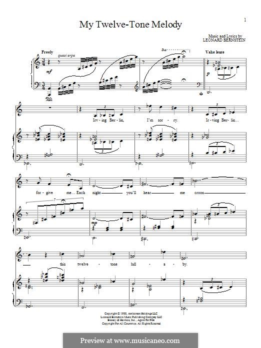 My Twelve-Tone Melody: Para vocais e piano by Leonard Bernstein