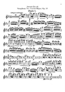 Symphony No.3 in E Flat Major, B.34 Op.10: parte de flautas by Antonín Dvořák
