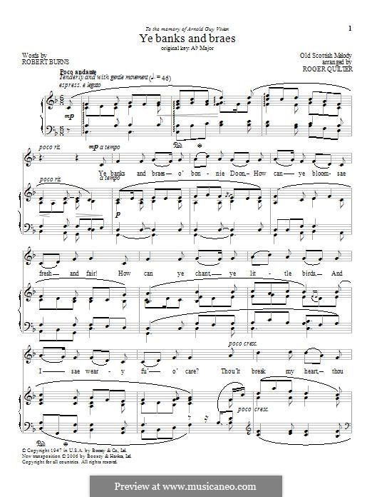 Ye Banks and Braes: Para vocais e piano by folklore