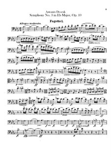 Symphony No.3 in E Flat Major, B.34 Op.10: parte fagotes by Antonín Dvořák