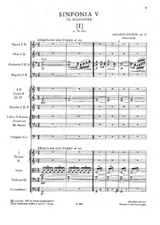Symphony No.5 in F Major, B.54 Op.76: movimento I by Antonín Dvořák