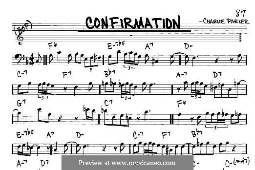 Confirmation: For any instrument by Charlie Parker