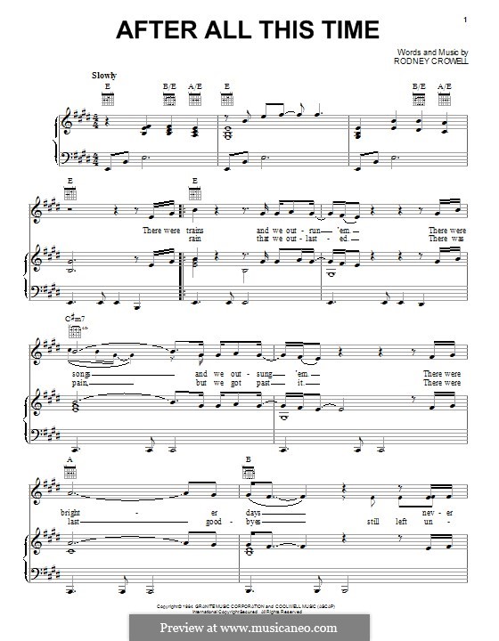 After All This Time: Para vocais e piano (ou Guitarra) by Rodney Crowell