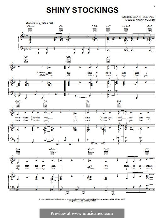 Shiny Stockings: Para vocais e piano (ou Guitarra) by Frank Foster