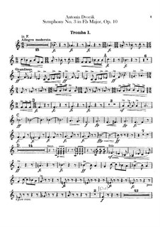 Symphony No.3 in E Flat Major, B.34 Op.10: parte trompetas by Antonín Dvořák