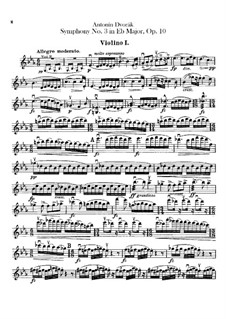 Symphony No.3 in E Flat Major, B.34 Op.10: violino parte I by Antonín Dvořák