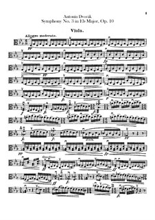 Symphony No.3 in E Flat Major, B.34 Op.10: parte viola by Antonín Dvořák
