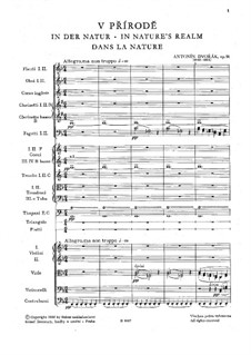 V přírodě (In Nature's Realm), B.168 Op.91: Partitura completa by Antonín Dvořák