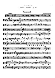 Carnival, B.169 Op.92: parte de trombones e tubas by Antonín Dvořák