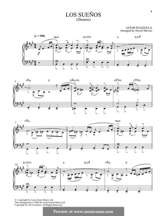 Los Suenos: Para Piano by Astor Piazzolla