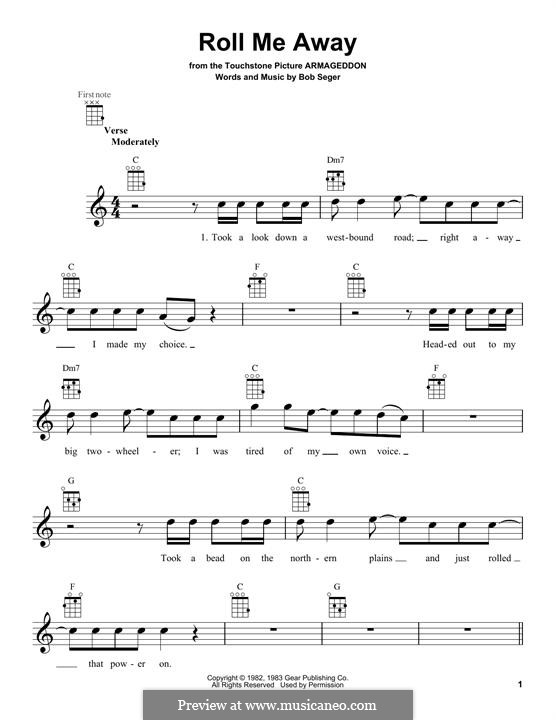 Roll Me Away: para ukulele by Bob Seger