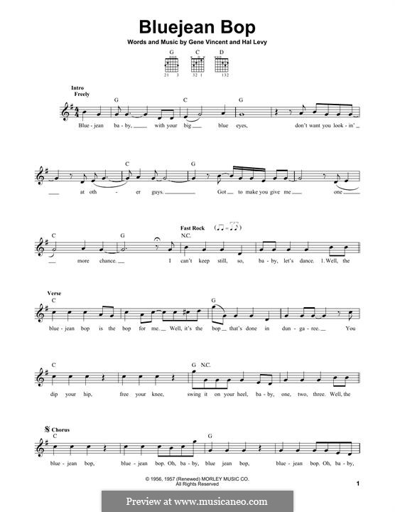 Blue Jean Bop: Para guitarra com guia by Gene Vincent, Hal Levy