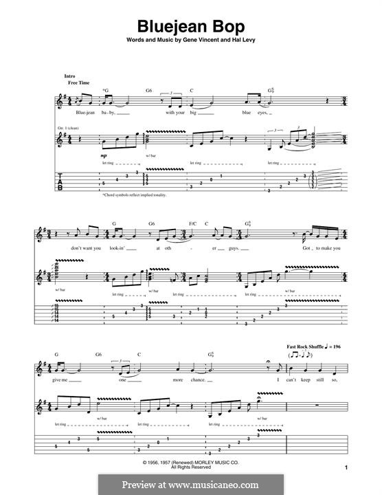 Blue Jean Bop: Para guitarra com guia by Gene Vincent, Hal Levy