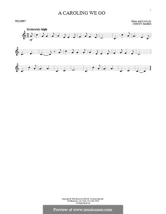 A Caroling We Go: para trompeta by Johnny Marks
