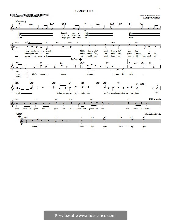 Candy Girl (The Four Seasons) por L. Santos Partituras on músicaNeo