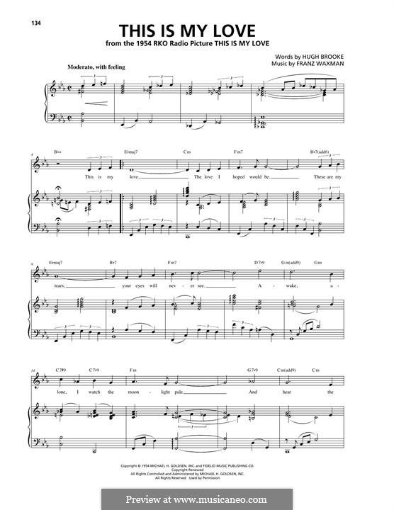 This Is My Love: Para vocais e piano (ou Guitarra) by Franz Waxman