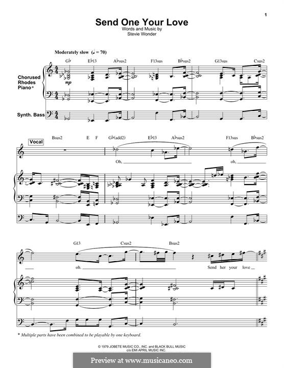 Send One Your Love: Para vocais e piano by Stevie Wonder