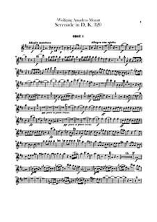Serenade for Orchestra No.9 in D Major 'Posthorn', K.320: parte de oboes by Wolfgang Amadeus Mozart
