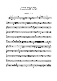 Serenade for Orchestra No.9 in D Major 'Posthorn', K.320: parte trompeta by Wolfgang Amadeus Mozart