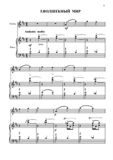 10 пьес для скрипки и ф-но для начинающих: No.5 Волшебный мир by Vladimir Vvedensky