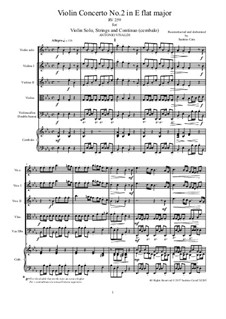 Six Violin Concertos, Op.6: Concerto No.2 in E Flat Major – score and all parts, RV 259 by Antonio Vivaldi