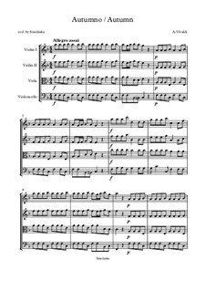 Violin Concerto No.3 in F Major 'L'autunno', RV 293: para quartetos de cordas by Antonio Vivaldi