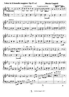 Valzers, Op.15: Valzer No.1 in Si Bemolle Maggiore by Marzia Gaggioli