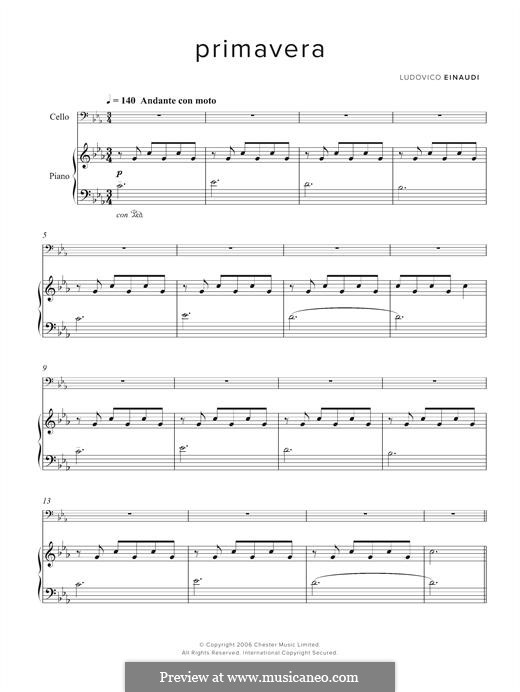Primavera: para Violoncelo e piano by Ludovico Einaudi