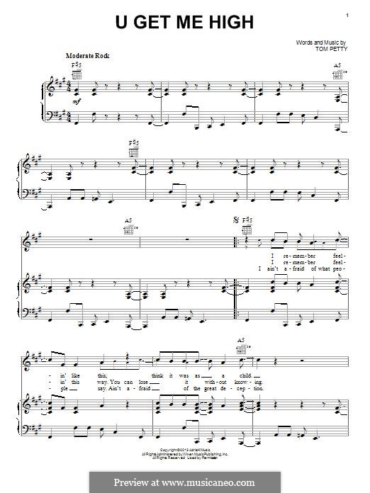 U Get Me High (Tom Petty & the Heartbreakers): Para vocais e piano (ou Guitarra) by Tom Petty