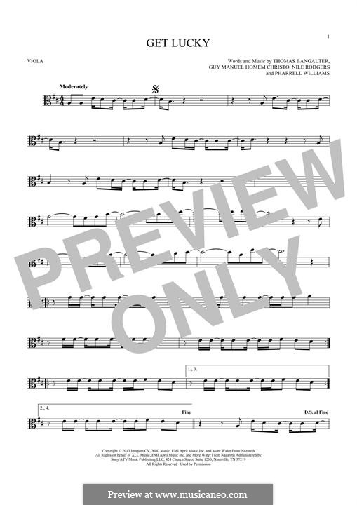 Get Lucky (Daft Punk featuring Pharrell Williams): para viola by Nile Rodgers, Pharrell Williams, Thomas Bangalter, Guy-Manuel de Homem-Christo