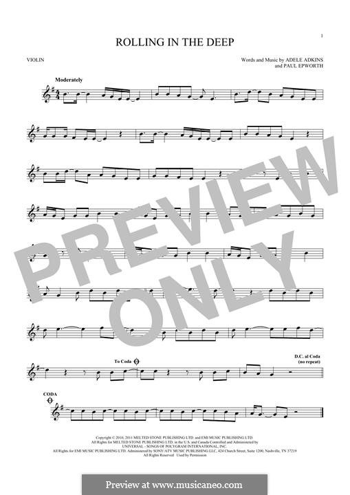 Instrumental version: para violino by Adele, Paul Epworth