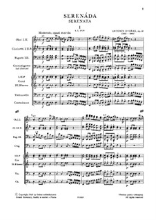 Serenade in D Minor, B.77 Op.44: Partitura completa by Antonín Dvořák