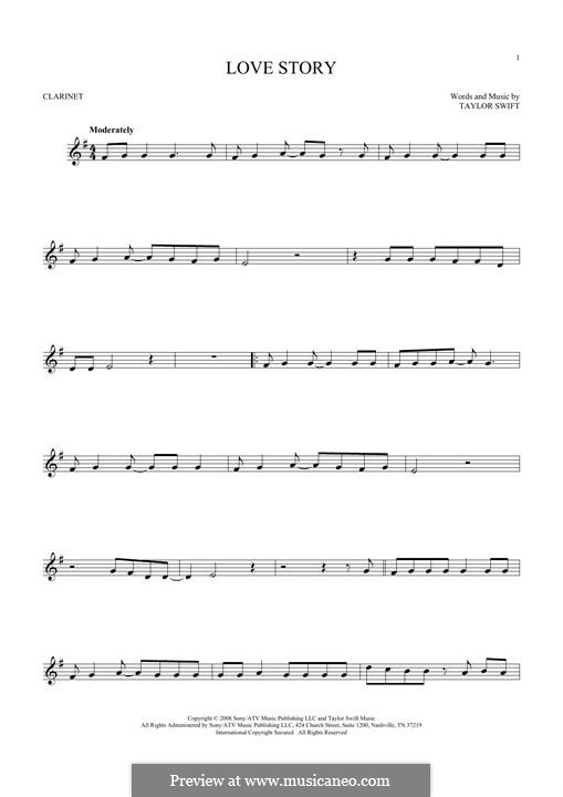 Love Story: para clarinete by Taylor Swift