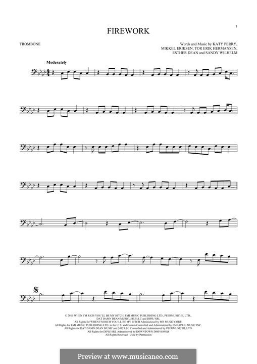 Instrumental version: para trombone by Esther Dean, Katy Perry, Mikkel Storleer Eriksen, Sandy Wilhelm, Tor Erik Hermansen