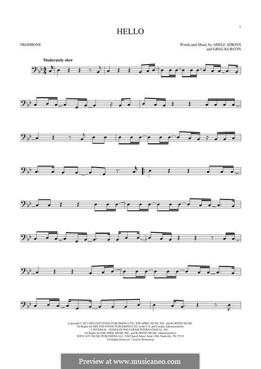 Instrumental version: para trombone by Adele, Greg Kurstin