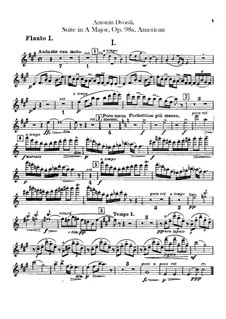 American Suite for Orchestra, B.190 Op.98b: parte de flautas by Antonín Dvořák