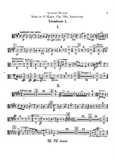 American Suite for Orchestra, B.190 Op.98b: parte de trombones e tubas by Antonín Dvořák