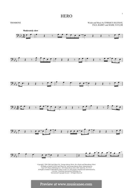 Hero por E. Iglesias, M. Taylor, P. Barry Partituras on músicaNeo