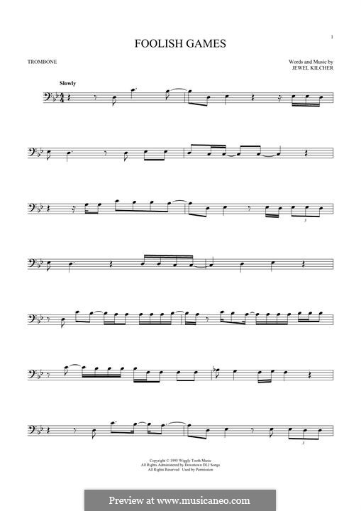 Foolish Games (Jewel): para trombone by Jewel Kilcher
