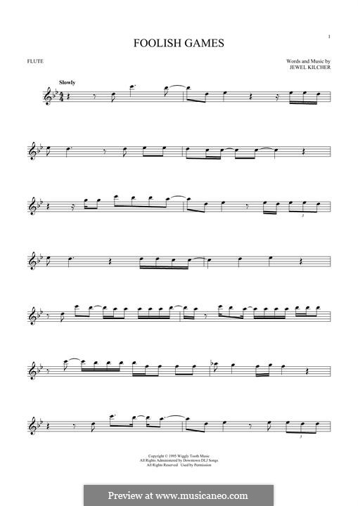 Foolish Games (Jewel): para flauta by Jewel Kilcher
