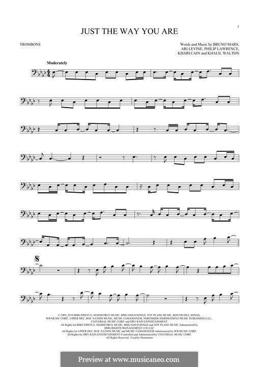 Instrumental version: para trombone by Ari Levine, Khalil Walton, Khari Cain, Bruno Mars, Philip Lawrence