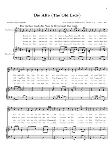 Die Alte, K.517: Para vocais e piano by Wolfgang Amadeus Mozart