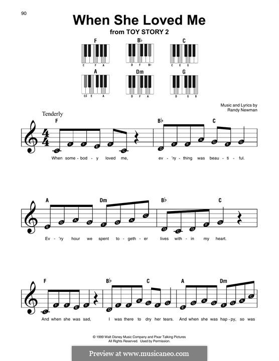When She Loved Me (from Toy Story 2): melodia by Randy Newman