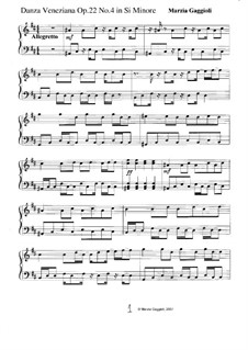 Danza Venezianas, Op.22: Danza Veneziana No.4 in Si Minore by Marzia Gaggioli