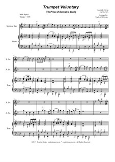 Prince of Denmark's March (Trumpet Voluntary): Duet for soprano and alto saxophone - piano accompaniment by Jeremiah Clarke