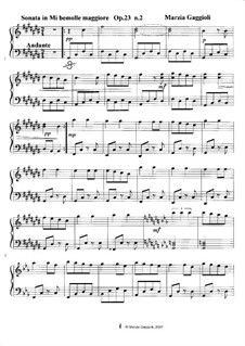 Sonatas, Op.23: Sonata No.2 in Mi Bemolle Maggiore by Marzia Gaggioli