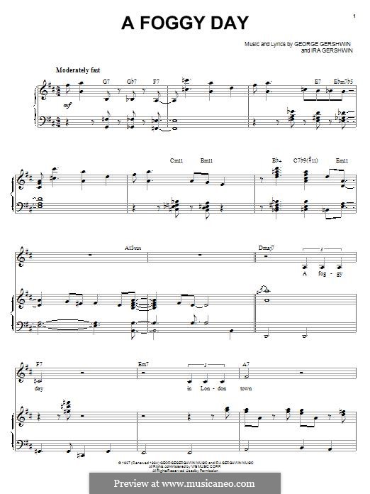 A Foggy Day (In London Town): para voz e piano ou guitarra (Michael Buble) by George Gershwin