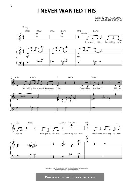 I Never Wanted This: Para vocais e piano by Barbara Anselmi