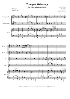 Prince of Denmark's March (Trumpet Voluntary): For brass quartet - piano accompaniment by Jeremiah Clarke