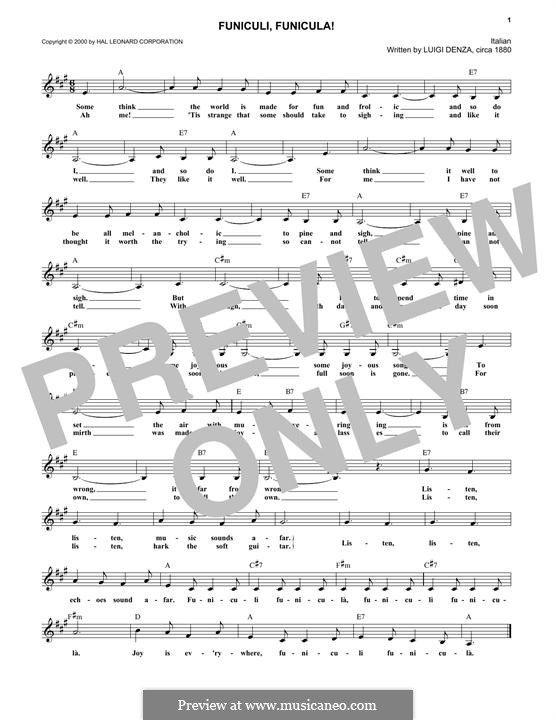 Funiculi, Funicula: melodia by Luigi Denza